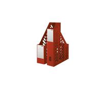 HAN 1600-17 - 2 revistero clásico, diseño contemporáneo, funcional, elegante con etiqueta identificadora, 2 unidades, formato DIN A4/C4, color rojo