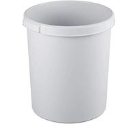 HAN 1834-11 - Cubo de basura clásico, elegante, práctico, extra estable con asas prácticas, 30 litros, gris claro