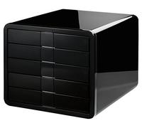 HAN 1x Cajonera Negra A4/C4 5 Cajones Patas de Goma Etiquetado