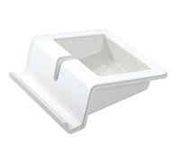 HAN 1x Soporte para tablet, blanco, con agarre suave y organizador de | Fabricado en Alemania, 100x114x40 mm, carcasa interior, agarre suave, formato vertical y horizontal, soporte para tablet
