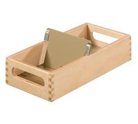 HAN 507-0, Wooden card index tray A7 landscape, for 900 cards, metal base/suppor