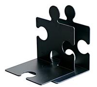 Han 9212-13 - Soporte para CD/sujetalibros con forma de puzzle (2 unidades), color negro [importado de Alemania];Han 9212-13 - Puzzle CD-Ständer / Buchstütze im Set zu 2 Stück schwarz