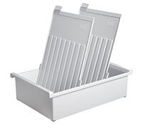 Han 954-0-1-11 - Bandeja porta-expedientes (poliestireno, capacidad para 1300 folios aprox., tamaño A4, 228 x 96 x 347 mm), color gris claro