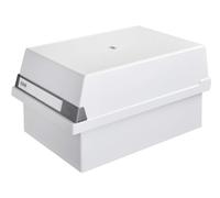 HAN 955-11 - Caja para tarjetas de índice (capacidad para aprox. 1300 tarjetas, tamaño A5, 235 x 190 x 360 mm), color gris