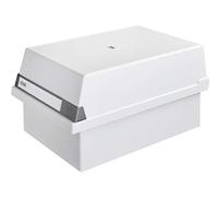 HAN 955-11 - Caja para tarjetas de índice (capacidad para aprox. 1300 tarjetas, tamaño A5, 235 x 190 x 360 mm), color gris