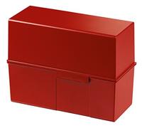 HAN 975-17 - Caja para tarjetas indizadoras (capacidad: 450 tarjetas, DIN A5, poliestireno, 228 x 171 x 102 mm), color rojo