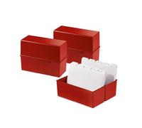 HAN 975-17 - Fichero DIN A5 horizontal, para 450 tarjetas con bisagra de acero, color rojo