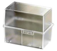 Han 976-63 - Fichero (para 400 tarjetas, DIN A6, poliestireno, 165 x 128 x 96 mm), transparente