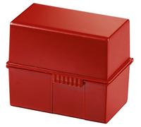 Han 977-17 - Caja para archivar fichas (plástico, capacidad para 300 fichas DIN A7, 121 x 101 x 74 mm), color rojo