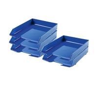 HAN Bandeja para cartas Wave Exclusive - 5 unidades, purista, elegante, brillante y con un toque exclusivo para el escritorio, color azul, 1028-14