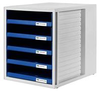 Han-Bürogeräte 1401-14 - Bandeja de correo apilable tamaño 75 x 330 x 320 mm color gris, azul