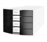 Han cajones caja Impuls, DIN A4/C4, 4 cajones cerrados, color blanco/negro