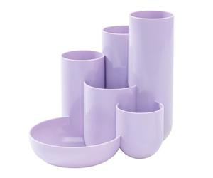 HAN CAMPUS 17480-887 - Carcaj de escritorio Organizador Mesa Oficina (5 tubos y 1 bandeja para piezas pequeñas), color lila pastel