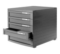 Han Contur B4 - Cajonera con 5 cajones cerrados, color gris oscuro