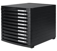 Han Contur B4 tamaño unidad de almacenamiento de escritorio (10 cajones cerrados, color negro