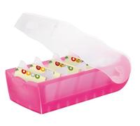 Han Croco 997-663 - Caja para archivar fichas (capacidad para 900 fichas DIN A7, polipropileno, 121 x 85 x 246 mm, color rosa transparente