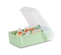 HAN Croco 997-805 - Caja para tarjetas de aprendizaje (5 compartimentos, DIN A7, para 900 tarjetas, incluye 5 placas de apoyo + 100 tarjetas de aprendizaje, caja de aprendizaje, 997-805), color verde