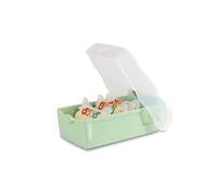 HAN Croco 998 - 805 - Caja para tarjetas de aprendizaje con 5 compartimentos, DIN A8, para 500 tarjetas, 998 - 805, color verde translúcido