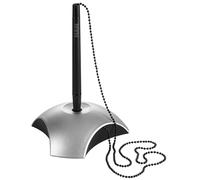 Han Delta - Bolígrafo con soporte y cadena (59 x 150 x 59 mm), color plateado