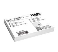 Han - Fichas (DIN A7, orientación horizontal, cartulina, 170 g/m², con líneas), color blanco