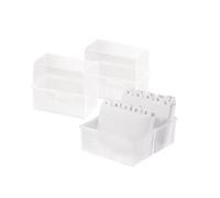 HAN Fichero DIN A6 horizontal, para 400 tarjetas con bisagra de acero, transparente translúcido