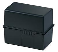 HAN Ficheros DIN A7 horizontal - 3 unidades, diseño innovador y atractivo para 300 fichas con bisagra de acero, color negro, 977-13