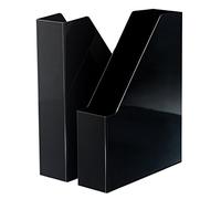 HAN i-Line 16501-13 - Archivador de pie para cuadernos, revistas y carpetas hasta formato DIN A4/C4, 2 unidades, color negro