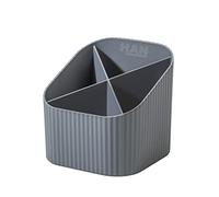 HAN Karma 17248-18 - Carcaj de escritorio con 4 compartimentos, respetuoso con el medio ambiente, hecho de material 80-100% reciclado, portalápices, color gris