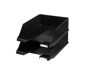 Han Klassik - Bandeja para cartas, extra alto, moderno, elegante, transparente y acabado brillante, color negro