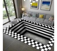 HAN MAN XIU Alfombra con Efecto 3D Vortex Illusion para salón, Dormitorio, Alfombrilla geométrica, Alfombrilla Antideslizante para baño, decoración del hogar