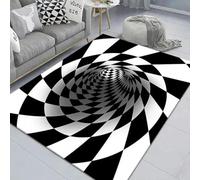 HAN MAN XIU Alfombra con Efecto 3D Vortex Illusion para salón, Dormitorio, Alfombrilla geométrica, Alfombrilla Antideslizante para baño, decoración del hogar