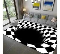 HAN MAN XIU Alfombra con Efecto 3D Vortex Illusion para salón, Dormitorio, Alfombrilla geométrica, Alfombrilla Antideslizante para baño, decoración del hogar