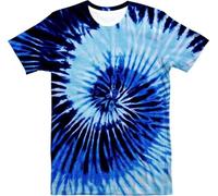 HAN MAN XIU Camiseta de Colores Retro Tie-Dye Casual Loose 3D Printed Short Sleeve Men's Women's Tops Clothing