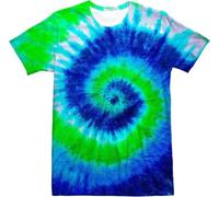 HAN MAN XIU Camiseta de Colores Retro Tie-Dye Casual Loose 3D Printed Short Sleeve Men's Women's Tops Clothing
