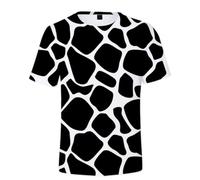 HAN MAN XIU Cow Pattern 3D Print T-Shirt Summer Men Women Casual Loose Camiseta Cuello Redondo Manga Corta