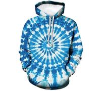 HAN MAN XIU Sudadera con Capucha Estampada con patrón de remolinos teñidos en Color para Hombre y Mujer: Sudadera con Capucha Informal de Ropa Deportiva Urbana.