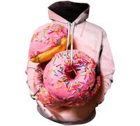 HAN MAN XIU Sudadera con Capucha Estampada en 3D Autumn Donut para Hombre y Mujer, Sudadera Oversize Informal