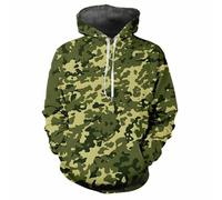HAN MAN XIU Sudadera con Capucha Estampada en 3D con Camuflaje selvático - Sudadera con Capucha Holgada Informal para Deportes al Aire Libre, de Manga Larga, para Hombre y Mujer