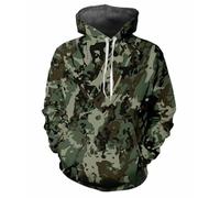 HAN MAN XIU Sudadera con Capucha Estampada en 3D con Camuflaje selvático - Sudadera con Capucha Holgada Informal para Deportes al Aire Libre, de Manga Larga, para Hombre y Mujer