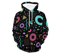 HAN MAN XIU Sudadera con Capucha Estampada en 3D con grafitis Coloridos para niños y niñas - Ropa Urbana Informal Ropa Deportiva Jerséis
