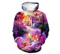 HAN MAN XIU Sudadera con Capucha Estampada en 3D con patrón de la Serie Autumn Fantasy Wonderland - Sudadera Oversize para Hombre y Mujer