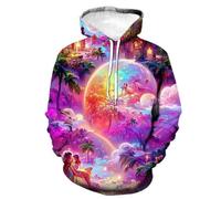 HAN MAN XIU Sudadera con Capucha Estampada en 3D con patrón de la Serie Autumn Fantasy Wonderland - Sudadera Oversize para Hombre y Mujer