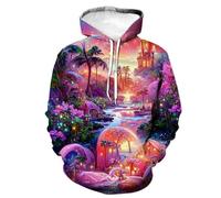 HAN MAN XIU Sudadera con Capucha Estampada en 3D con patrón de la Serie Autumn Fantasy Wonderland - Sudadera Oversize para Hombre y Mujer