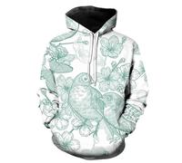 HAN MAN XIU Sudadera con Capucha Floral Retro de Lujo con Estampado 3D para Hombre y Mujer, Ropa Urbana Hip-Hop, Sudadera de Manga Larga otoño/Invierno