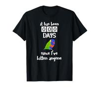 Han Pasado 0 días Desde Que he mordido a Alguien Rainbow Lorikeet Camiseta