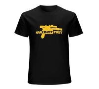 Han Shot First Fashion Movie Shubuzhi Top Unisex 100% Cotton Short-Sleeve T-Shirts Black S