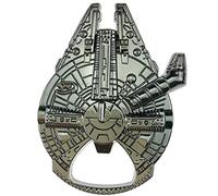 Han Solo`s Milenium Halcón - Abrebotellas en aspecto de nave espacial, aspecto de acero inoxidable, 60 x 45 mm, regalo divertido para los fans de Star Wars