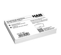 Han - Fichas DIN A8, orientación horizontal, cartulina, 120 g/m², a rayas), color blanco