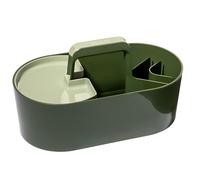 HAN Toolbox LOFT 1200-40 - Cesta de plástico con asa, 4 compartimentos, cesta de limpieza, cesta para manualidades, almacenamiento para utensilios, color verde