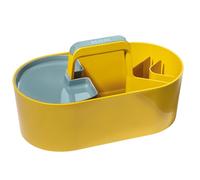 HAN Toolbox LOFT 1200-45 - Cesta de plástico con asa, 4 compartimentos, cesta de limpieza, cesta para manualidades, almacenamiento para utensilios, color amarillo